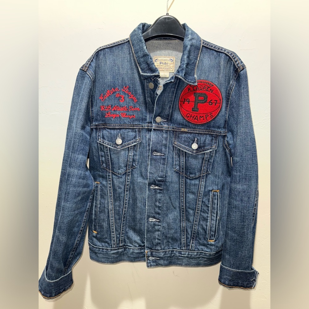 Polo by Ralph Lauren Blue Denim Jacket with Red Accents